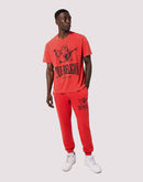 True Religion Vintage Crackle Buddha Red Tee