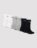 Jordan Nike Dri-FIT 6-Pack Crew Length Black/White/Grey Socks