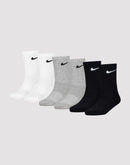 Jordan Nike Dri-FIT 6-Pack Crew Length Black/White/Grey Socks