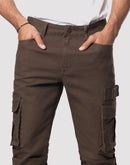 Grindhouse Cargo Straight Fit Denim Jeans With Loops