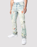 Grindhouse Straight Fit Stack Rhinestone Sevier Denim Jeans