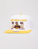 Mitchell & Ness Los Angeles Lakers NBA Back To Back To Back Champs Snapback Hat-White/Yellow