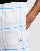 Jordan Essentials Fleece Holiday White Plaid Pants