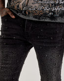 GFTD LA Jazz Stacked Rhinestone Denim Jeans