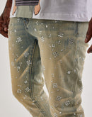 GFTD LA Kevin Slim Rhinestone Denim Jeans