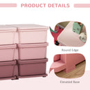Qaba 3 Tier Kids Storage Unit, 6 Drawer -Pink