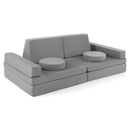 10-Piece Kids Play Couch Sofa With Portable Handle-Gray