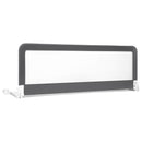 59 Inch Folding Breathable Baby Bed Rail Guard With Safety Strap-Gray