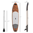 Soozier Inflatable Stand Up Paddle Board Ultra-Light Yoga SUP with Non-Slip Deck Pad, Premium Accessories, Waterproof Bag, Safety Leash and Hand Pump for Surfing, Brown