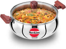 Hawkins Tri-Ply Stainless Steel Induction with friendly Cook-n-Serve Handi with Glass lid, Capacity 5 Liters, Diameter 10.7 Inch, thickness 3 mm, silver SSH50G