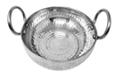 TABAKH Handmade Aluminum Hammer Flat Bottom Kadai Frying Pan Cooking 7.5"
