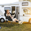 Hammock Camping Chair With Retractable Footrest and Carrying Bag-Black