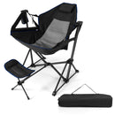 Hammock Camping Chair With Retractable Footrest and Carrying Bag-Black