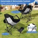 Hammock Camping Chair With Retractable Footrest and Carrying Bag-Black