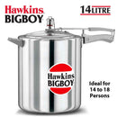 Hawkins BB14 Classic Aluminum BigBoy Pressure Cooker 14 Liter
