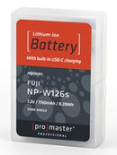 Promaster 69022 Li-ion Battery for Fujifilm NP-W126s with USB-C Charging