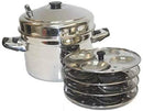 Tabakh IC-204 4-Rack Stainless Steel Idli Cooker with Strong Handles, Makes 16 Idlis- Final Sale Open Box Store Pickup Only