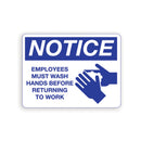 Palmer Fixture ADA compliant Workplace Signs-GRN--EMPLOYEE WASH HANDS-IS8001-18