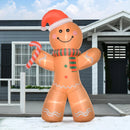 8ft Christmas Inflatable Gingerbread Man with a Candy Cane