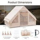 Inflatable Camping Tent 2/4/6 People Glamping Tent for Family Camping With Pump-Beige