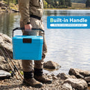 Insulated Portable Cooler Hard Shell Ice Chest With 2 Cup Holders-Blue