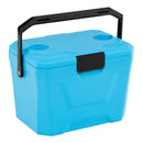 Insulated Portable Cooler Hard Shell Ice Chest With 2 Cup Holders-Blue