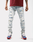 Smoke Rise Slim Tapered Zipper Knee Jeans