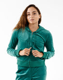 Juicy Couture Og Big Bling Velour Full-Zip Hoodie