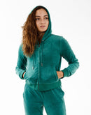 Juicy Couture Og Big Bling Velour Full-Zip Hoodie