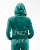 Juicy Couture Og Big Bling Velour Full-Zip Hoodie
