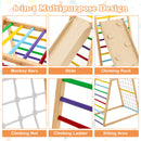 6-in-1 Jungle Gym Wooden Indoor Playground With Double-Sided Ramp and Monkey Bars-Multicolor