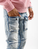Kilogram Front Cargo Distressed Jeans