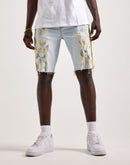 Kilogram Paint Rips Denim Shorts