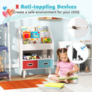 Kids Bookshelf With Open Compartment for Toddlers 3+ Years Old-White