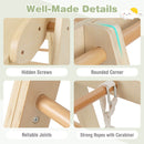 6-in-1 Wooden Kids Jungle Gym Playset With Slide Climbing Net-Natural