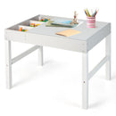 3 in 1 Wooden Kids Table With Storage and Double-Sided Tabletop-White