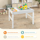 3 in 1 Wooden Kids Table With Storage and Double-Sided Tabletop-White