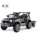 Kids Ride on UTV Car With Detachable Trailer 12V Battery Powered Ride on Truck-Black