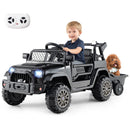 Kids Ride on UTV Car With Detachable Trailer 12V Battery Powered Ride on Truck-Black