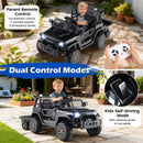Kids Ride on UTV Car With Detachable Trailer 12V Battery Powered Ride on Truck-Black