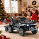 Kids Ride on UTV Car With Detachable Trailer 12V Battery Powered Ride on Truck-Black