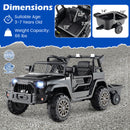 Kids Ride on UTV Car With Detachable Trailer 12V Battery Powered Ride on Truck-Black