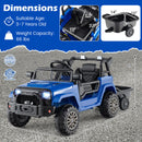 Kids Ride on UTV Car With Detachable Trailer 12V Battery Powered Ride on Truck-Navy
