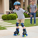 Kids Roller Skates for Girls Boys 4 Sizes Adjustable Quad Skates With Light-Up Wheels for Outdoor-Navy