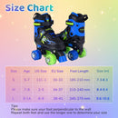 Kids Roller Skates for Girls Boys 4 Sizes Adjustable Quad Skates With Light-Up Wheels for Outdoor-Navy