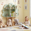 Kids Tree Bookshelf 45 Inches Tall Freestanding Bookcase With Open Shelves-Green