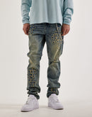 Kilogram Slim Chain Cross Patch Denim Jeans