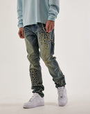 Kilogram Slim Chain Cross Patch Denim Jeans