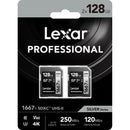 Lexar Pro SDXC 1667x UHS-II 128GB 2-Pack