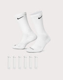 Nike Everyday Plus Cushioned White Training Crew Socks (6 Pairs)